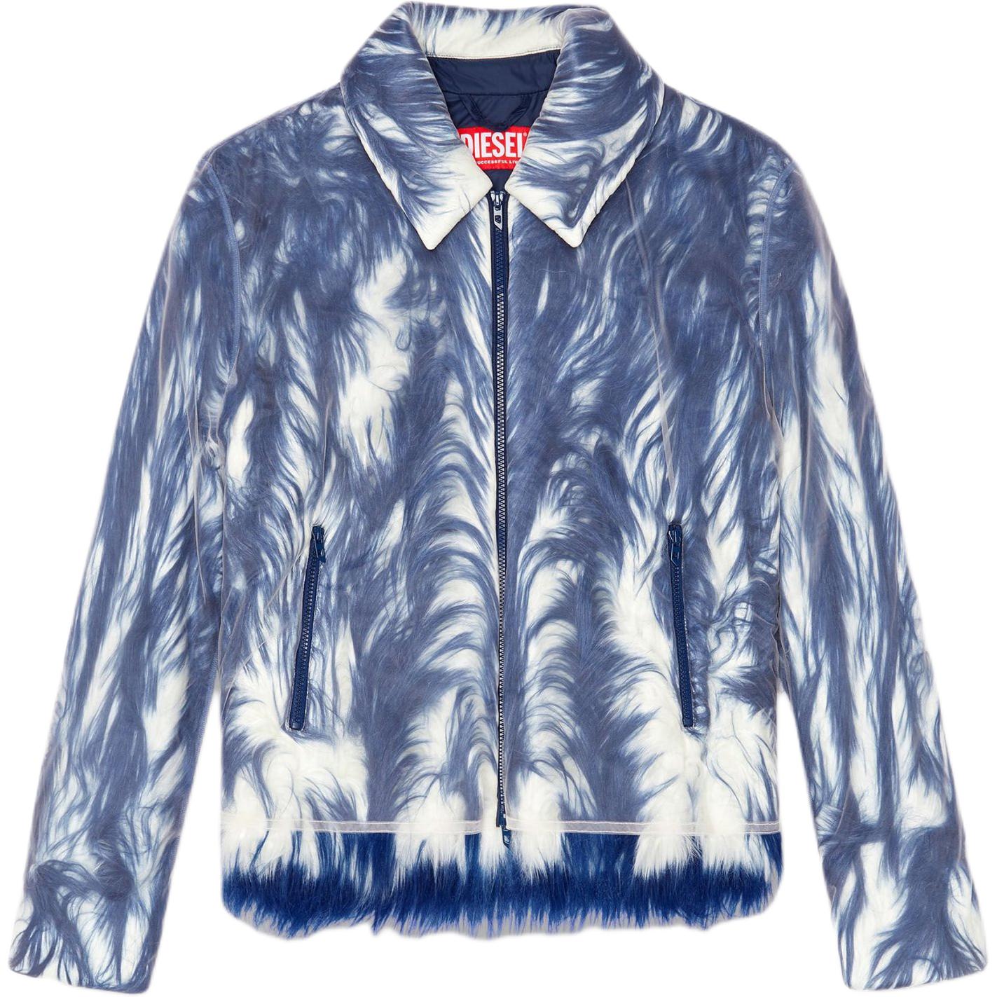 Diesel FW24 Sheer Slim Fit Collared Long Sleeve Jacket Men’s Blue A163920IQAL-8LC