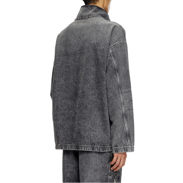 Shop DIESEL FW24 Pullover Lengan Panjang Lelaki Kelabu Sweatshirt Comfort Simple A1424509K24-02