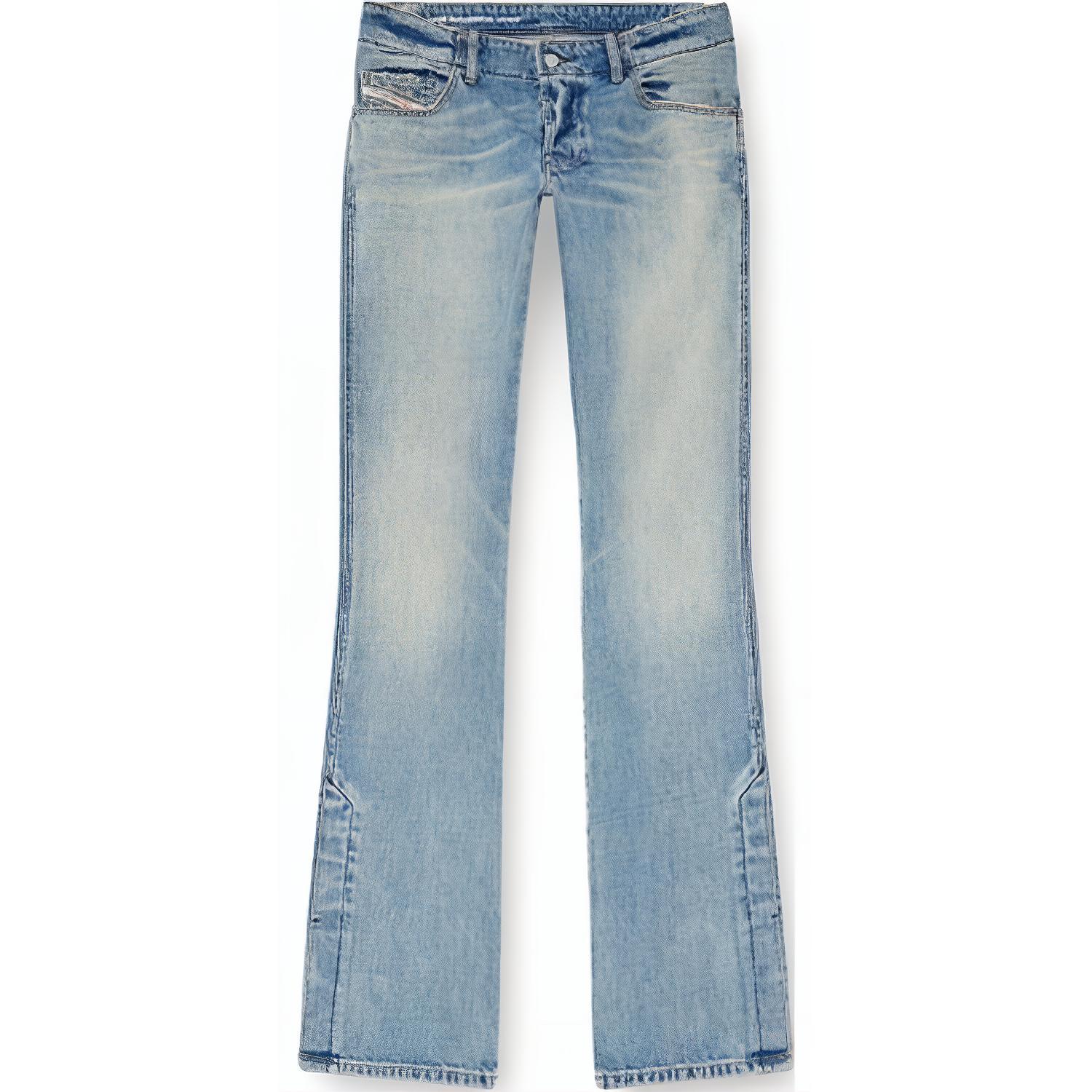 DIESEL FW24 Slim Fit Flared Cotton Denim Jeans Men Light Blue A137810GRDN-01