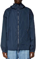Lookbook DIESEL FW24 Jaket Hoodie Oversized Zip Biru Navy Lelaki. A125920IMAY-81E