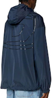 Shop DIESEL FW24 Jaket Hoodie Oversized Zip Biru Navy Lelaki. A125920IMAY-81E