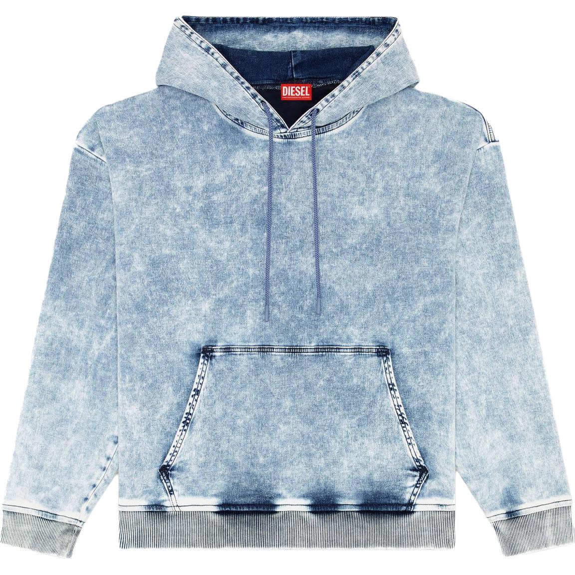 Diesel FW24 Unisex Oversized Drop Shoulder Hoodie Light Blue A152020CBDN-01