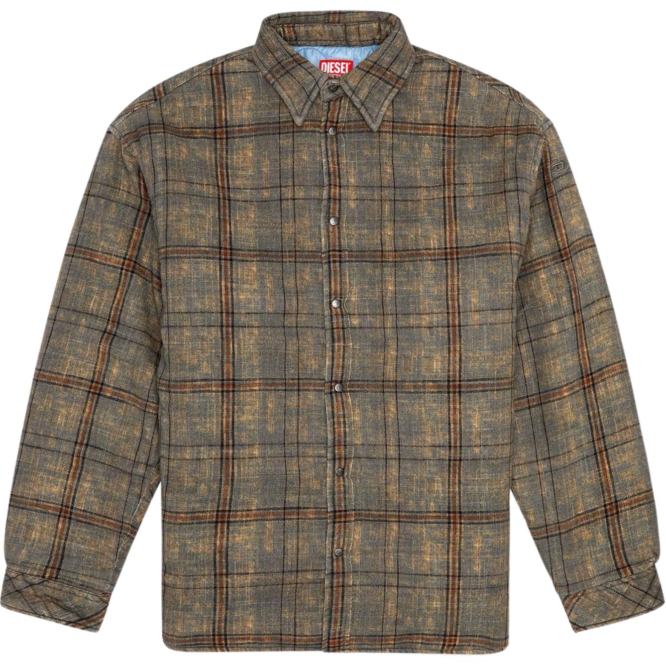 Diesel FW24 Washed Relaxed Fit Casual Jacket Men’s Green Brown A143890QKAT-5EV