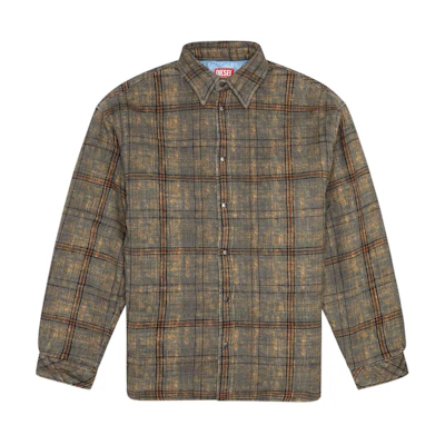 Diesel FW24 Washed Relaxed Fit Casual Jacket Men’s Green Brown A143890QKAT-5EV