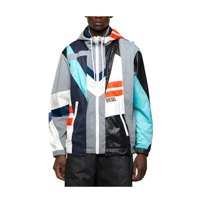Diesel Geometric Colorblock Slim Fit Hooded Jacket A022030DBBB-8MIA