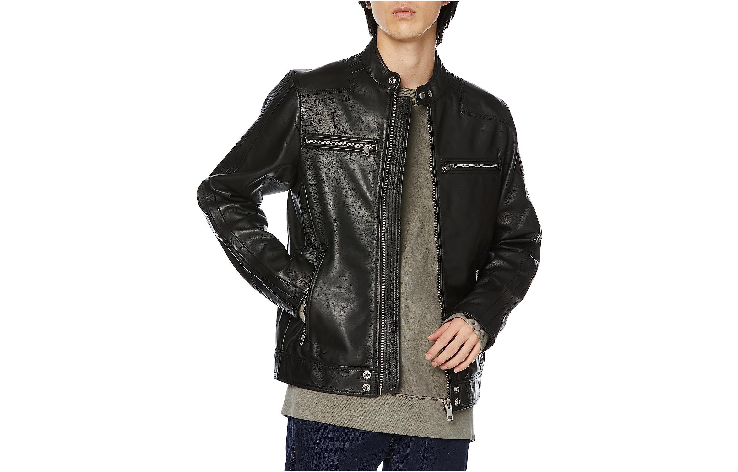 Diesel Glossy Soft Stand Collar Zipper Jacket - Black 00S6Z10TAUH-9XX