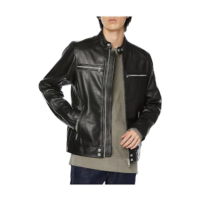 Diesel Glossy Soft Stand Collar Zipper Jacket - Black 00S6Z10TAUH-9XX