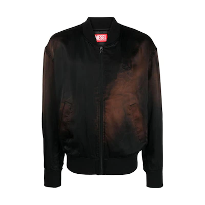 Diesel Gradient Satin Zip-Up Drop Shoulder Jacket Black A114970BIAY-9XX