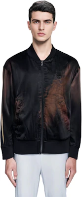 Diesel 漸層緞面拉鍊落肩外套 黑色 A114970BIAY-9XX 1