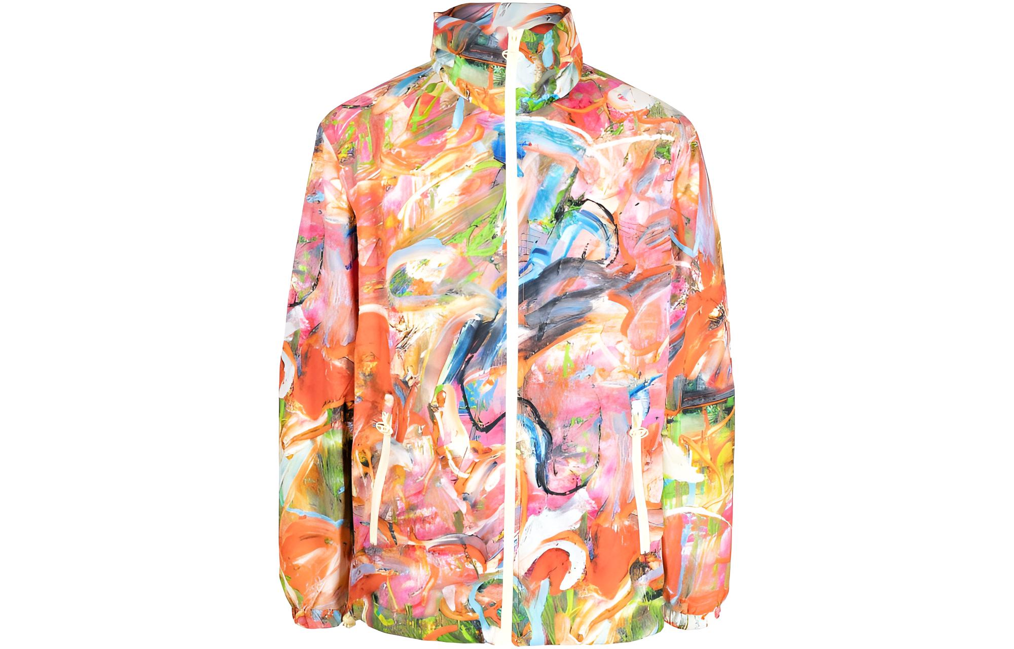 Diesel Graffiti Print Zip-Up Jacket Unisex Multicolor A099480HIAA-38HA