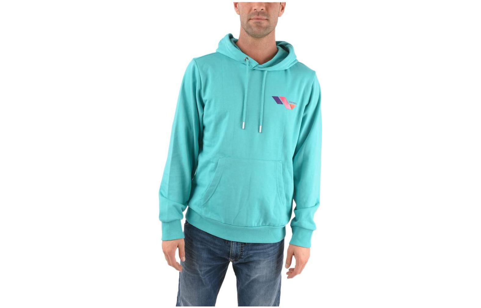 Diesel Graphic Print Casual Pullover Hoodie Men’s Blue A017180HAYT5II