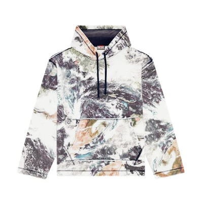 Diesel Graphic Print Hoodie Long Sleeve White A114880AMDP