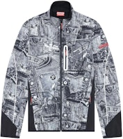 Diesel Gray Denim Print Zip-Up Track Jacket A106610HIAN Diesel Gray Denim Print Zip-Up Track Jacket A106610HIAN