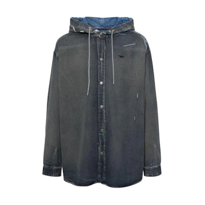 Diesel Gray Hooded Single-Breasted Loose-Fit Jacket A13016068KM-01