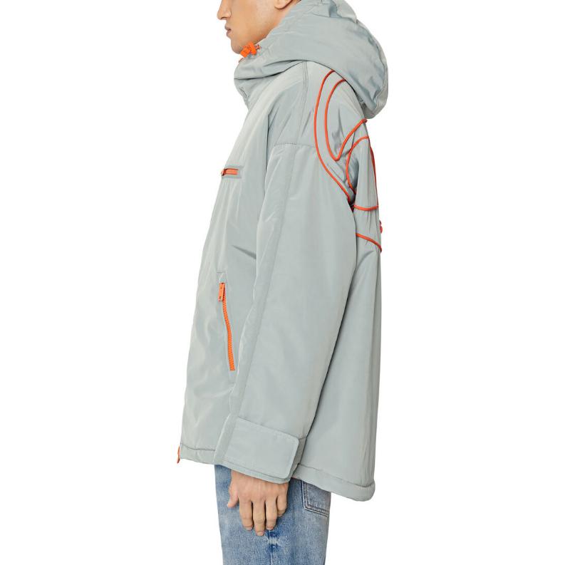 Purchase Diesel 灰色連帽外套對比飾邊與標誌印花 A073200SGAF-9BI