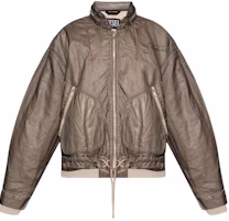 Diesel Green Colorblock Zip-Up Jacket with Stand Collar and Drop Shoulders A035350LCAW-5BS Diesel Green Colorblock Zip-Up Jacket with Stand Collar and Drop Shoulders A035350LCAW-5BS