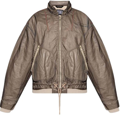 Diesel Green Colorblock Zip-Up Jacket with Stand Collar and Drop Shoulders A035350LCAW-5BS Buy Diesel Green Colorblock Zip-Up Jacket with Stand Collar and Drop Shoulders A035350LCAW-5BS