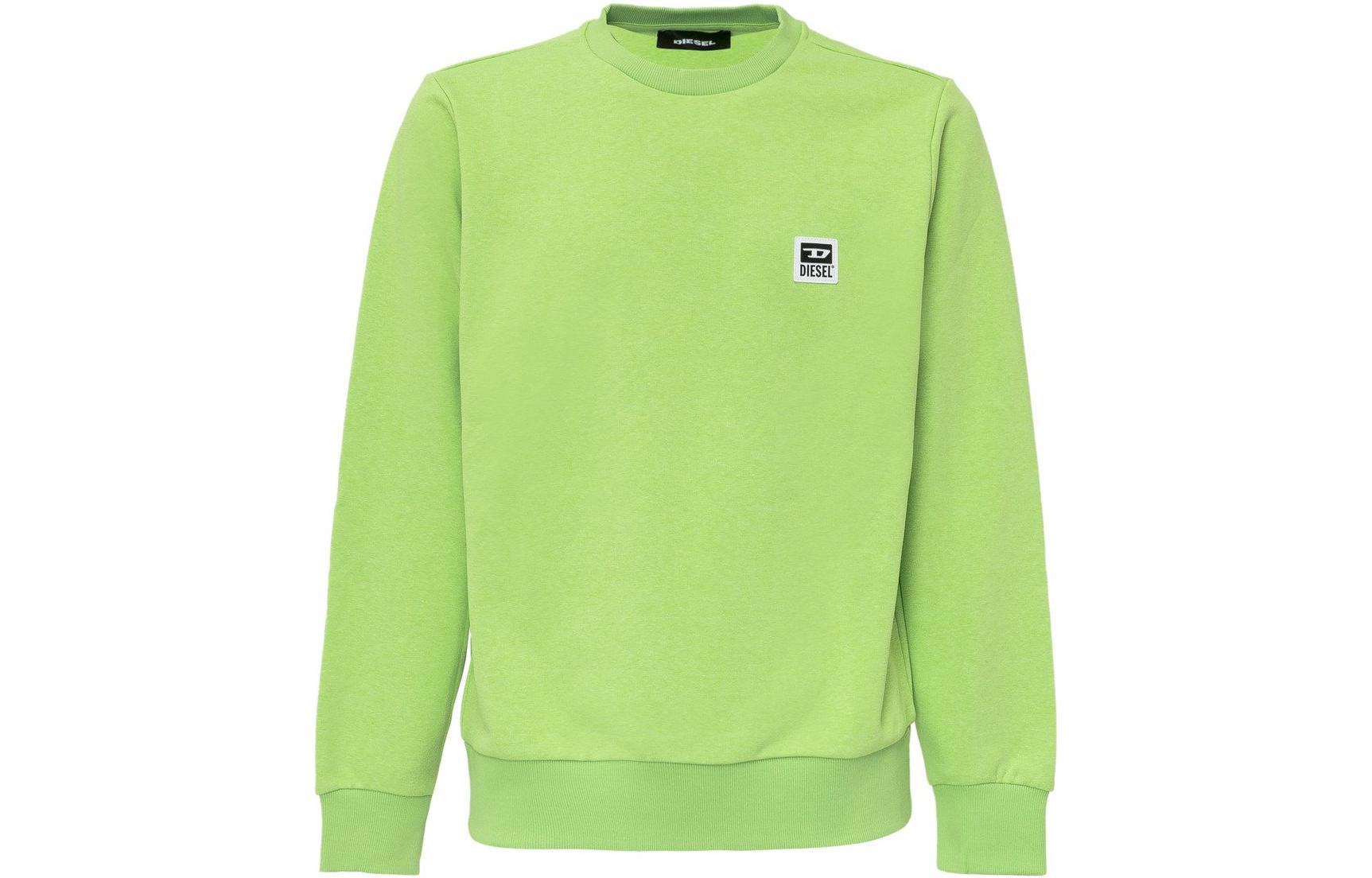 Diesel Green Crewneck Sweatshirt with Solid Color Logo Design A003290HAYT5CF