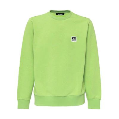 Diesel Green Crewneck Sweatshirt with Solid Color Logo Design A003290HAYT5CF
