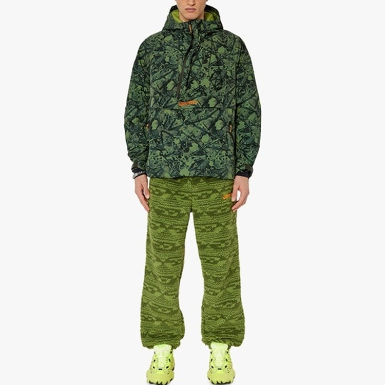 Lookbook Diesel Green Pattern Print Hoodie Long Sleeve Jacket A113540BLAS-5KJ