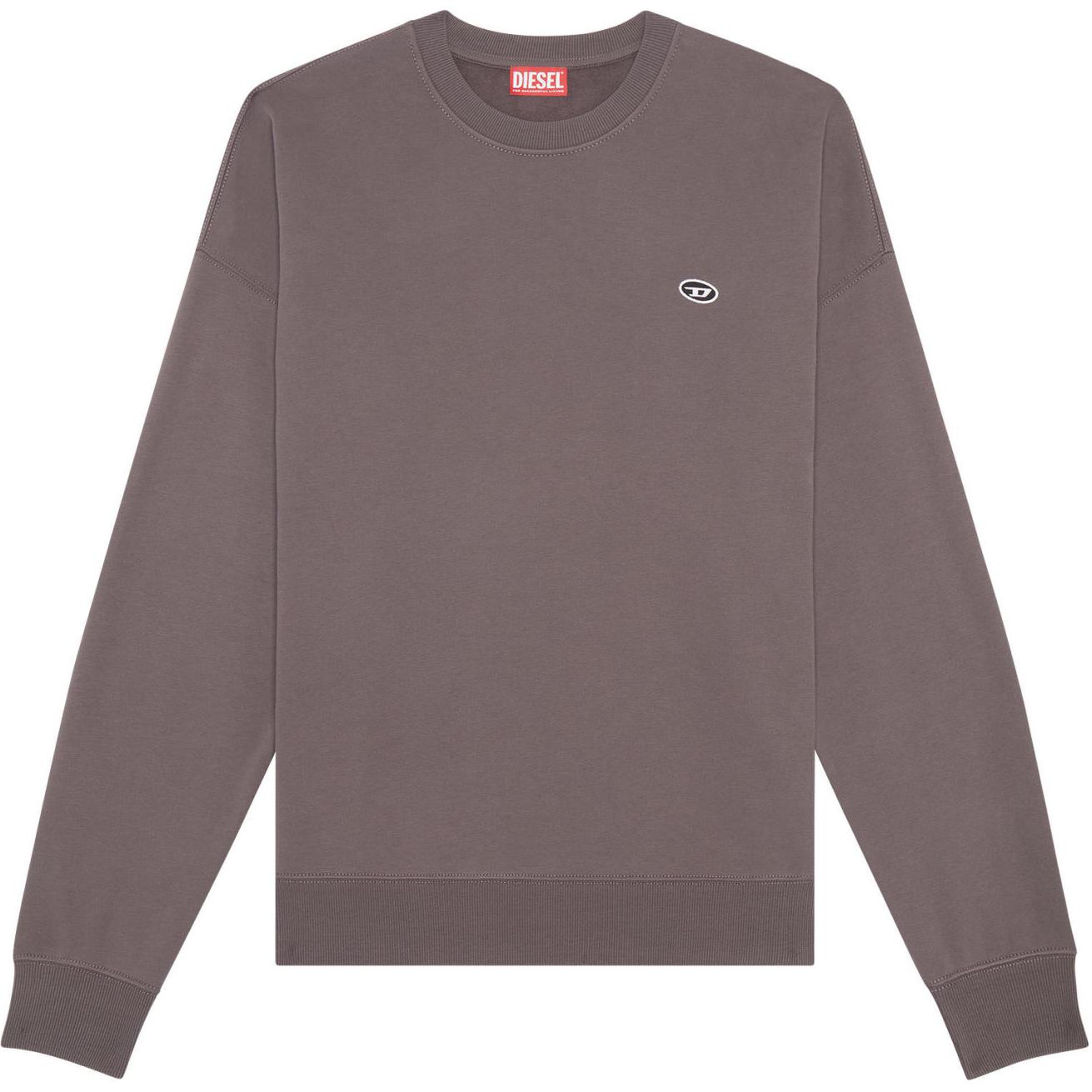 Diesel Grey Crewneck Embroidered Logo Long-Sleeve Sweatshirt A037850BKAF-9CM