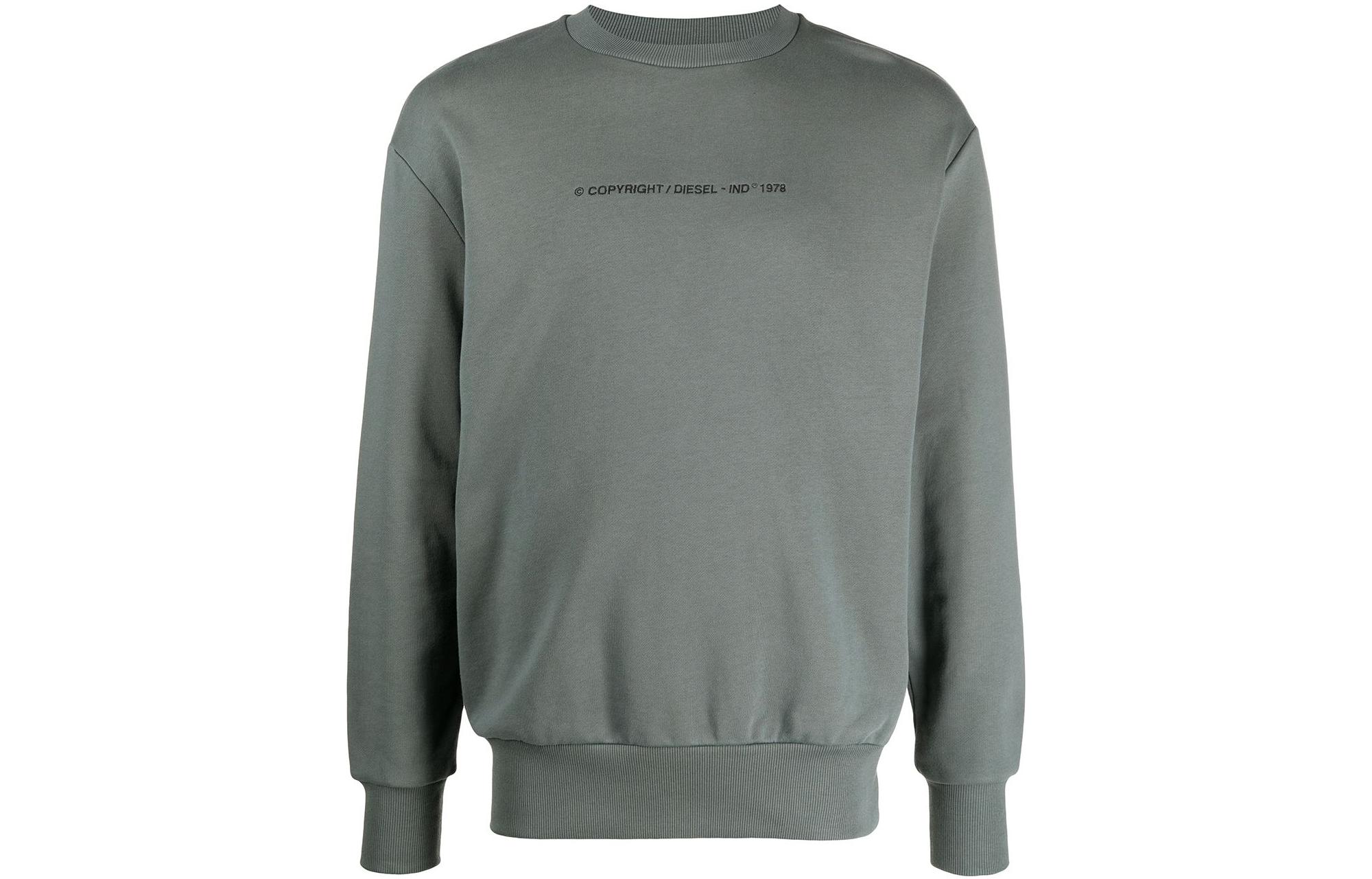 Diesel Grey Crewneck Sweatshirt with Letter Print A000770BAZC9CD