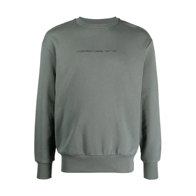 Diesel Grey Crewneck Sweatshirt with Letter Print A000770BAZC9CD