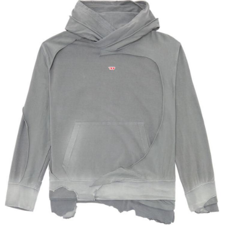 Diesel Grey Gradient Logo Hoodie Pullover Loose Fit Long Sleeve A129090CHAH-9BX