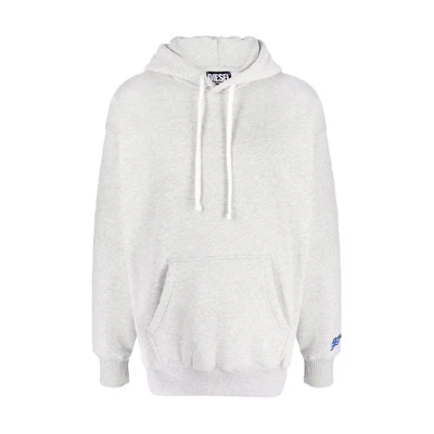 Diesel Grey Hoodie with Embroidered Logo, Long-Sleeve Plain Design A031650GCABS9CB