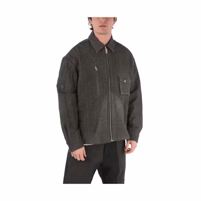 Diesel Grey Solid Zip-Up Jacket with Turn-Down Collar 00SDIC0GAXS900