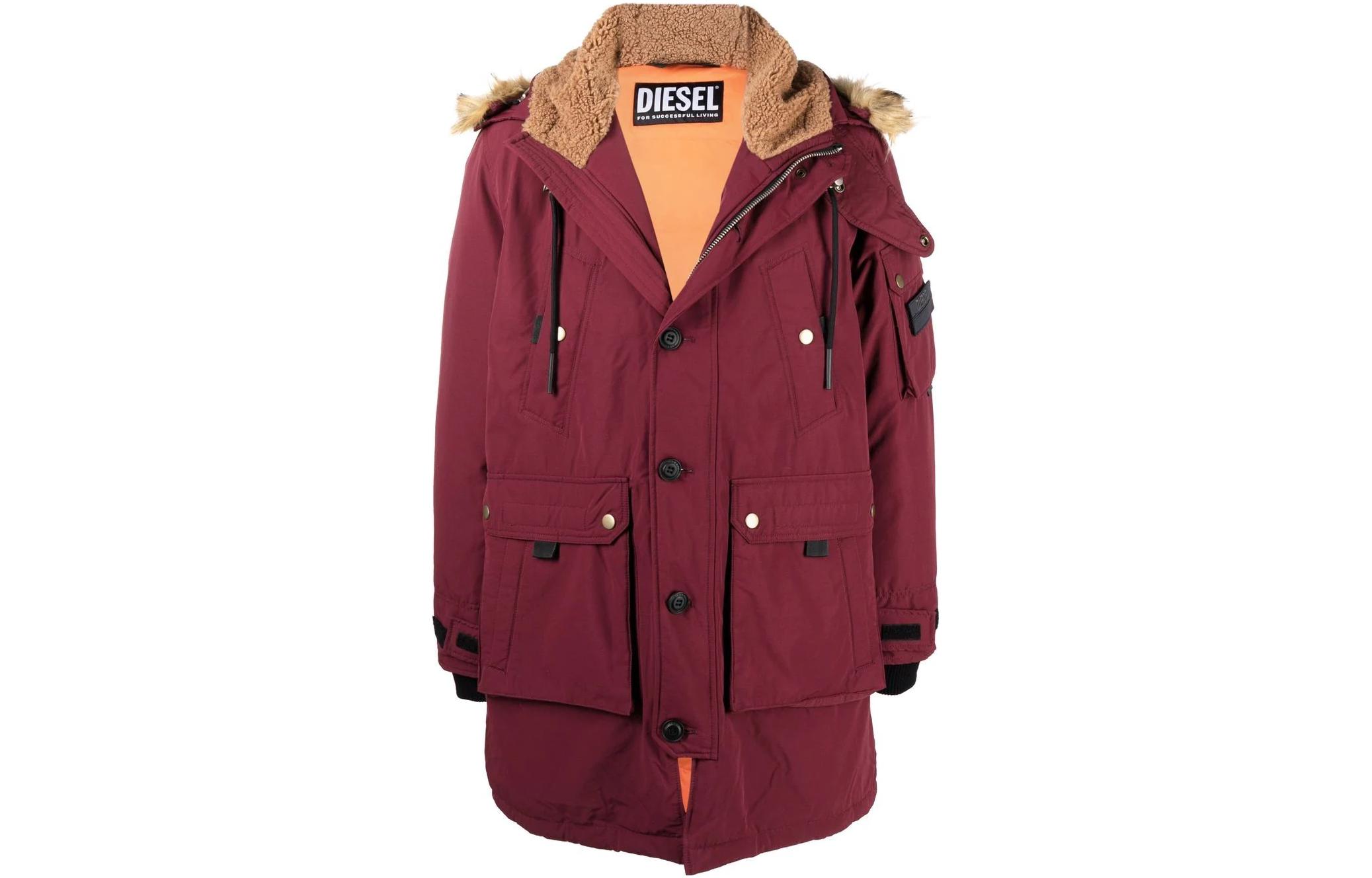 Diesel Hooded Puffer Jacket with Velcro Cuffs A029940IDAP61W