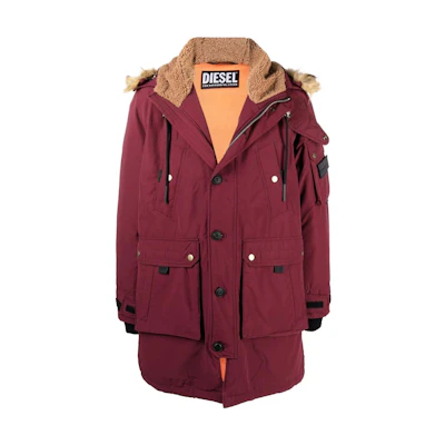 Diesel Hooded Puffer Jacket with Velcro Cuffs A029940IDAP61W