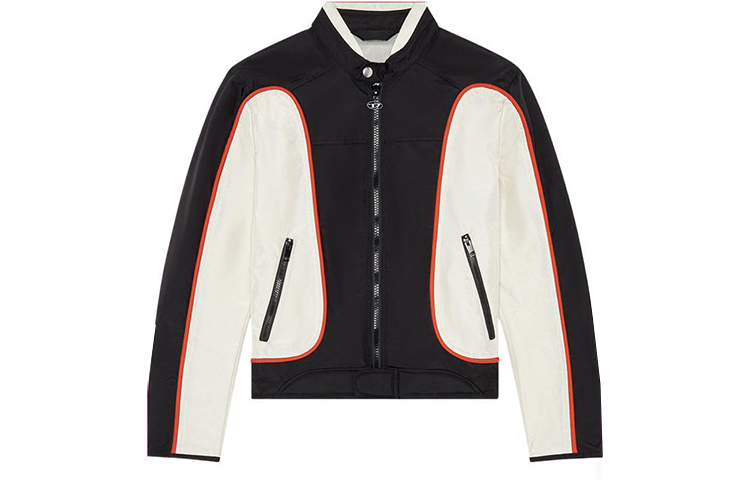 DIESEL J-Blink  Biker Jacket Black Nylon Patchwork Style A061320PDAI