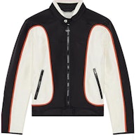 DIESEL J-Blink Biker Jacket Black Nylon Patchwork Style A061320PDAI DIESEL J-Blink Biker Jacket Black Nylon Patchwork Style A061320PDAI