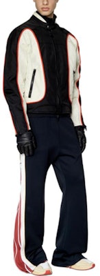 DIESEL J-Blink Jaket Biker Hitam Gaya Patchwork Nylon A061320PDAI Lookbook DIESEL J-Blink Jaket Biker Hitam Gaya Patchwork Nylon A061320PDAI