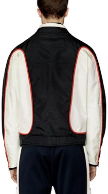 DIESEL J-Blink Jaket Biker Hitam Gaya Patchwork Nylon A061320PDAI Shop DIESEL J-Blink Jaket Biker Hitam Gaya Patchwork Nylon A061320PDAI