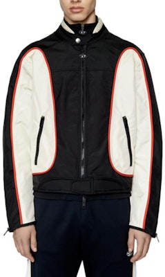 DIESEL J-Blink Jaket Biker Hitam Gaya Patchwork Nylon A061320PDAI Purchase DIESEL J-Blink Jaket Biker Hitam Gaya Patchwork Nylon A061320PDAI