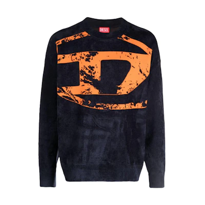 Diesel Jacquard Crewneck Oversized Sweatshirt Navy Blue () A112250GEAX-NAVY