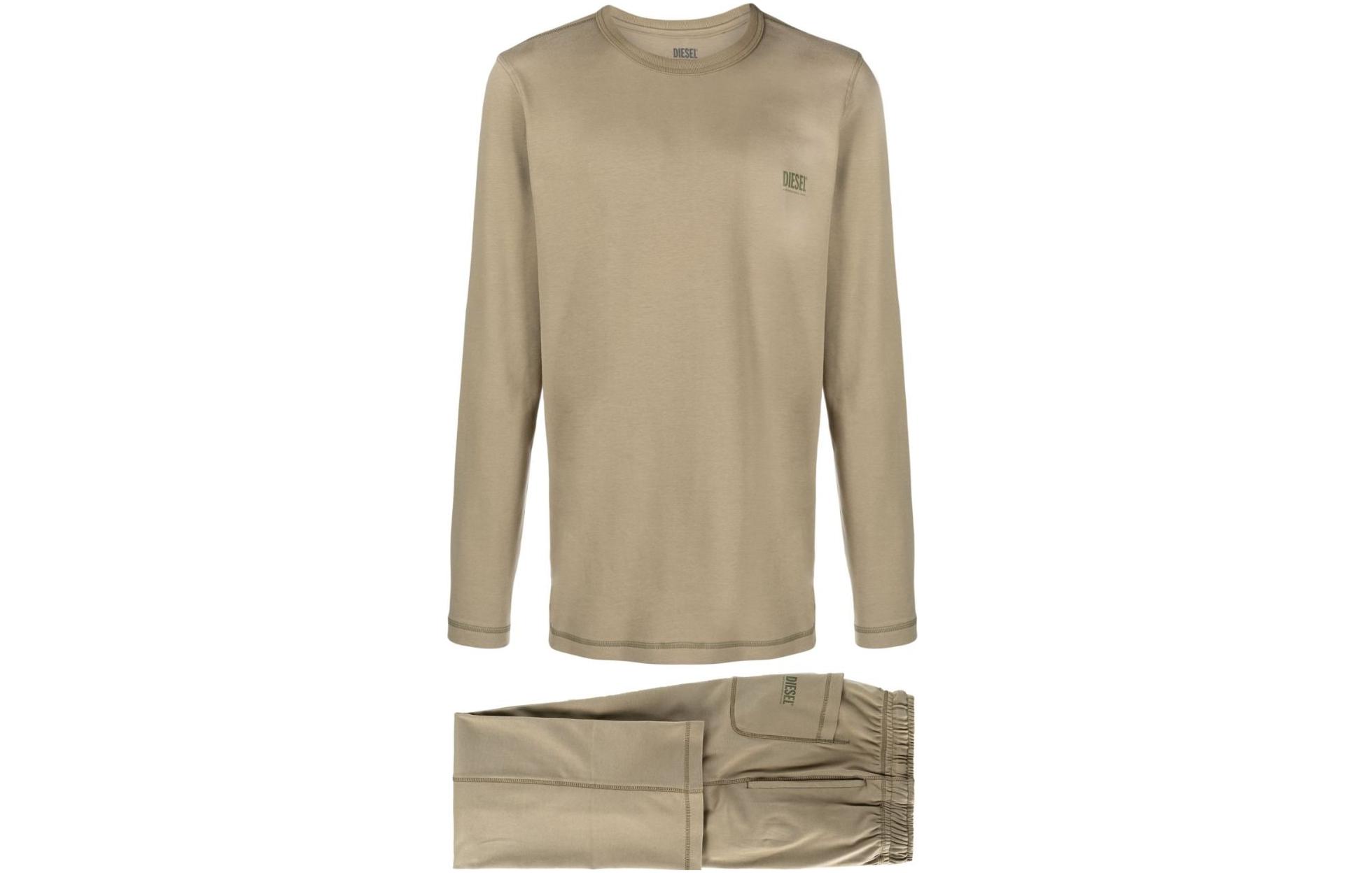 Diesel Khaki Crewneck Pullover & Drawstring Sweatpants Set A115760THAU