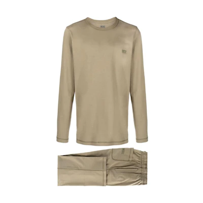 Diesel Khaki Crewneck Pullover & Drawstring Sweatpants Set A115760THAU