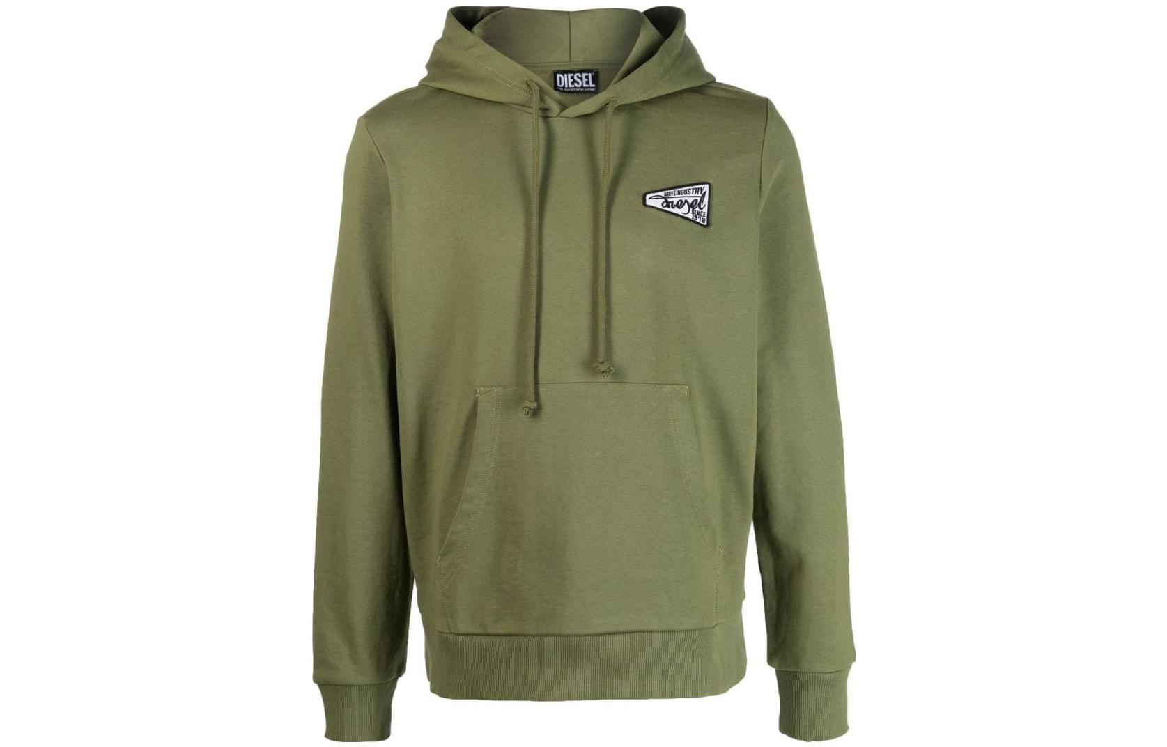 Diesel Letter Patch Long-Sleeve Hoodie A086930HAYT-5BK