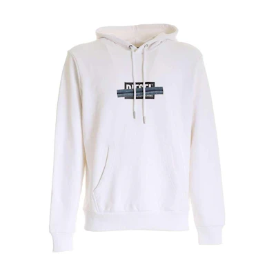 Diesel Letter Print Hoodie White Long Sleeve Pullover Sweater A010490KASL-100