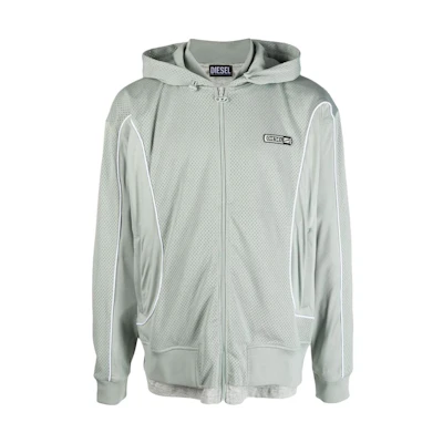 Diesel Light Green Logo Hooded Zip-Up Jacket A083670HGAU-9BL