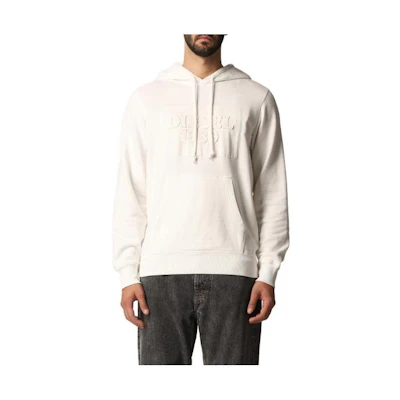 Diesel Logo Appliqué Hoodie Long Sleeve Off-White A022690JBAU-129