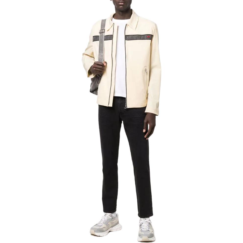 Lookbook Diesel Logo Collared Long Sleeve Striped Jacket Off-White A036740NUNB7DV