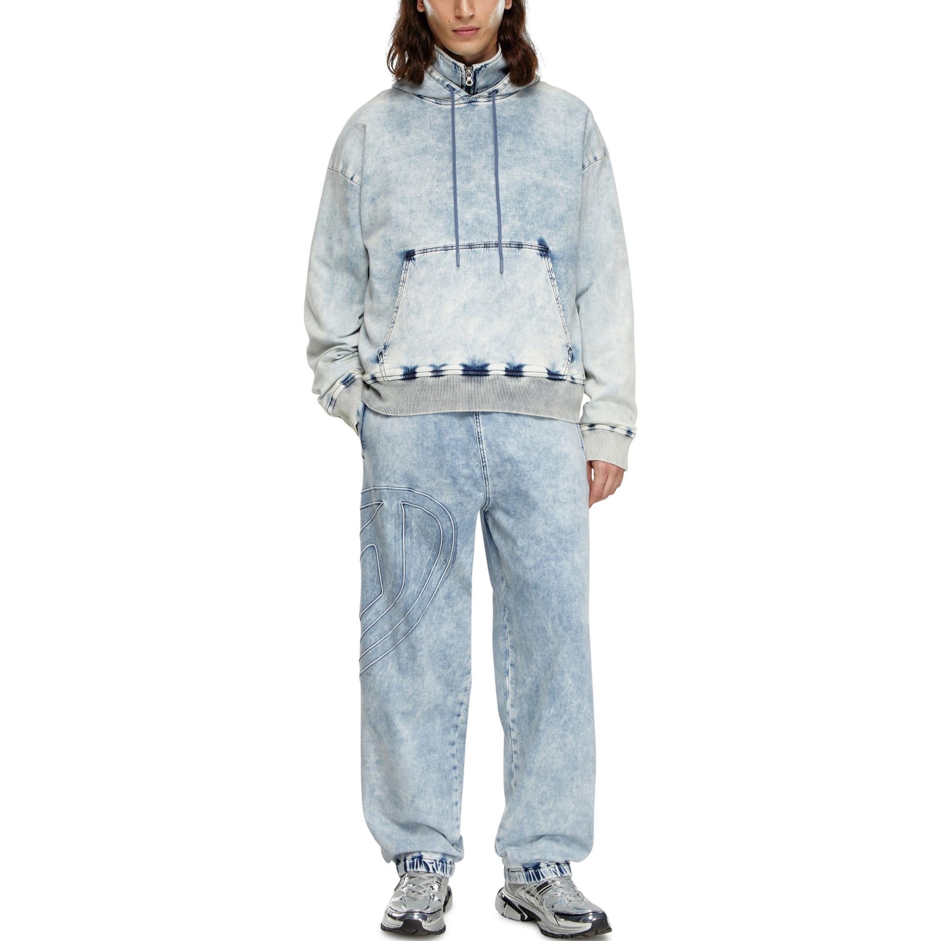 DIESEL Logo Elastic Waist Tapered Washed Denim Jeans Unisex Light Blue. A149630CBDN-01 圖 3