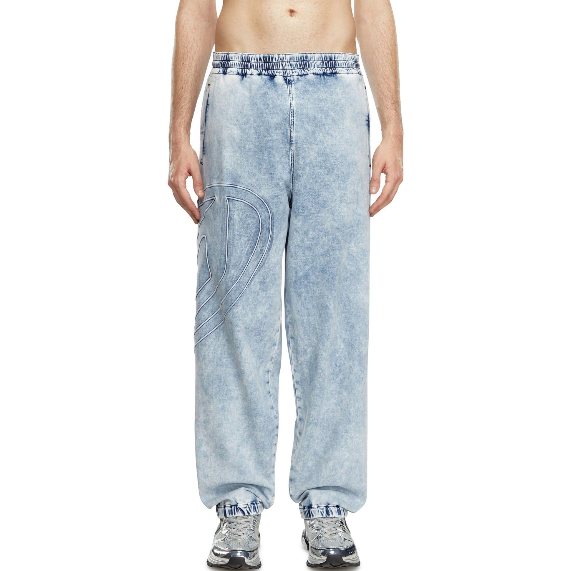 DIESEL Logo Elastic Waist Tapered Washed Denim Jeans Unisex Light Blue. A149630CBDN-01 圖 5