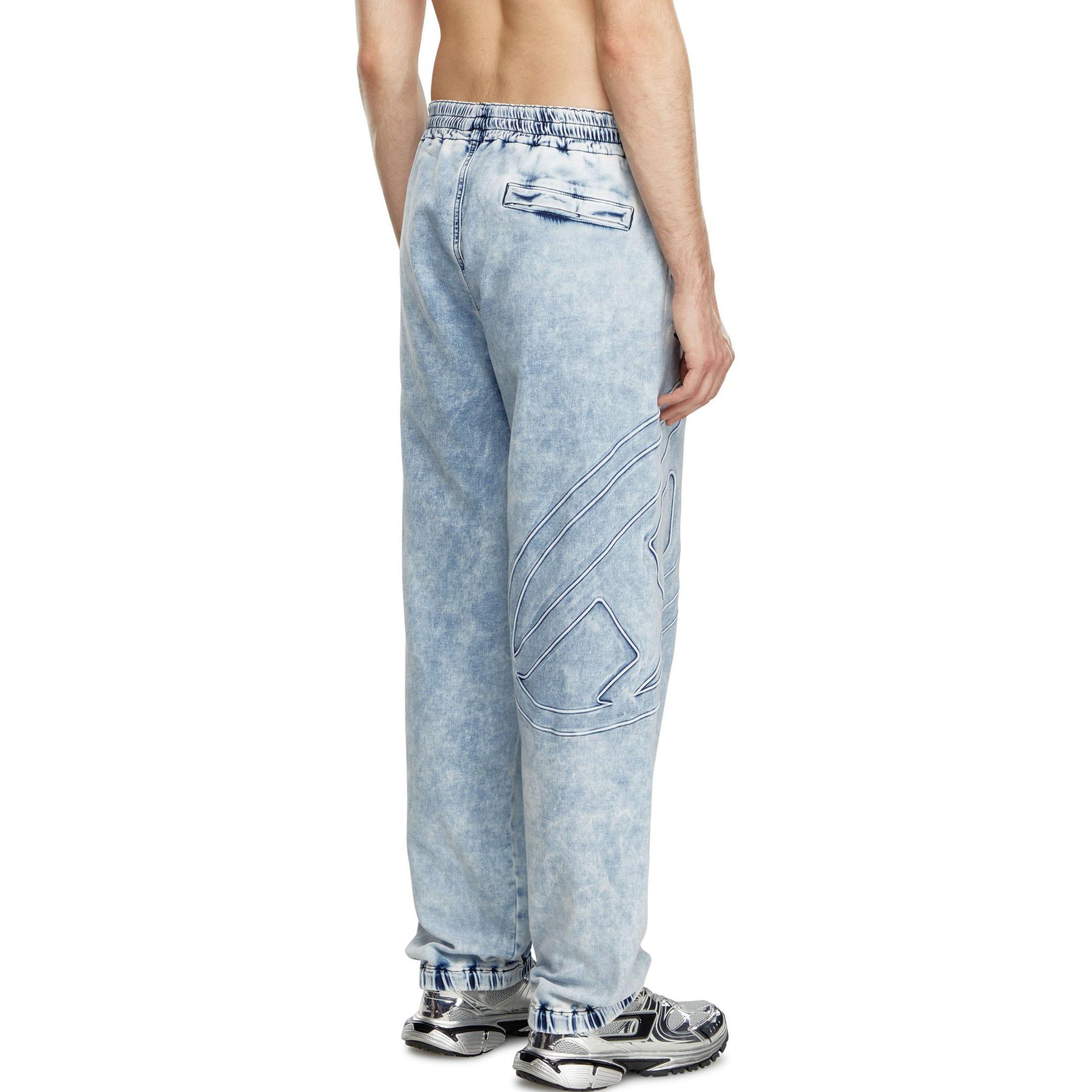 DIESEL Logo Elastic Waist Tapered Washed Denim Jeans Unisex Light Blue. A149630CBDN-01 圖 6