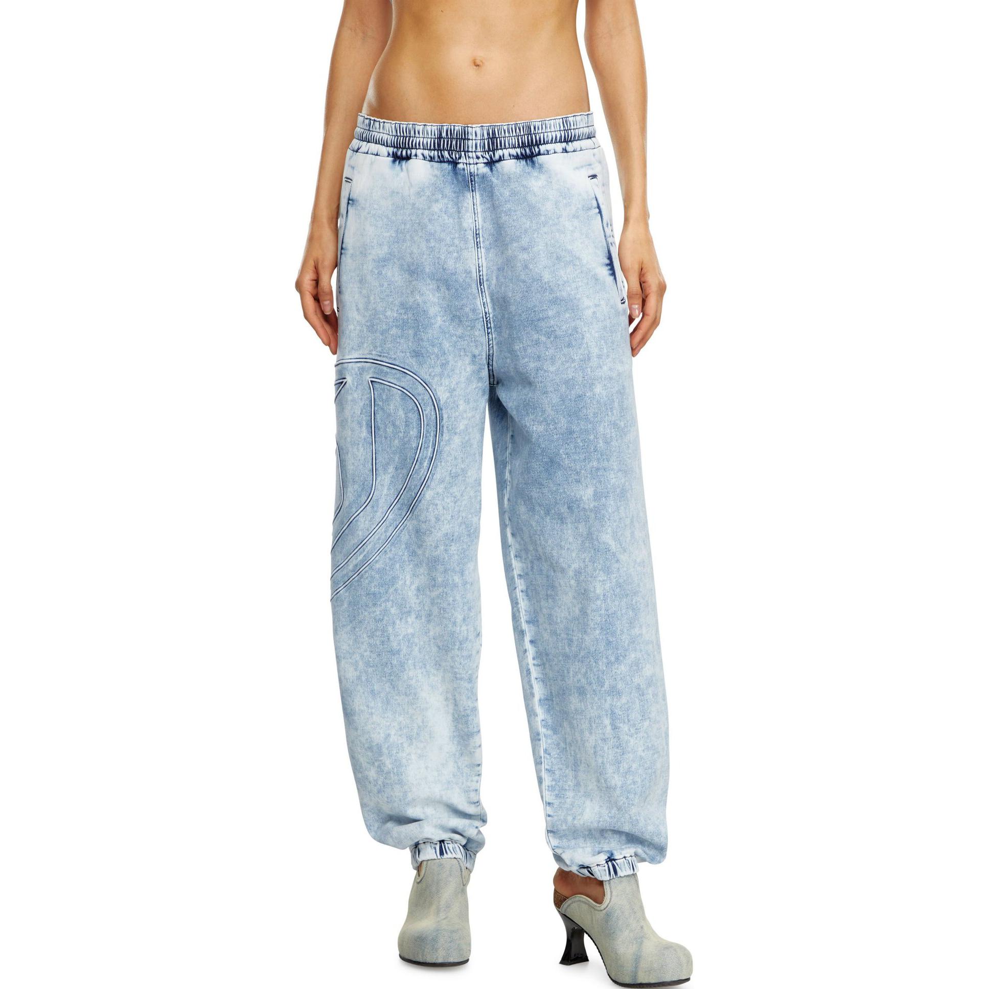 DIESEL Logo Elastic Waist Tapered Washed Denim Jeans Unisex Light Blue. A149630CBDN-01 圖 7