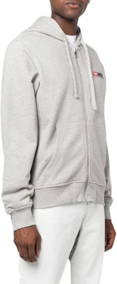 Diesel Logo Embroidered Hoodie Light Grey A037690BAWT9CB Shop Diesel Logo Embroidered Hoodie Light Grey A037690BAWT9CB